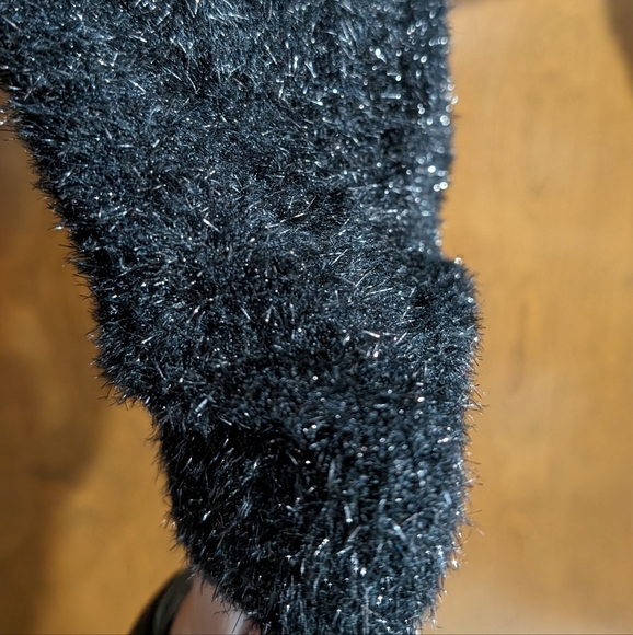 NWT M Black fuzzy sparkle cardigan - old navy - Picture 3 of 5